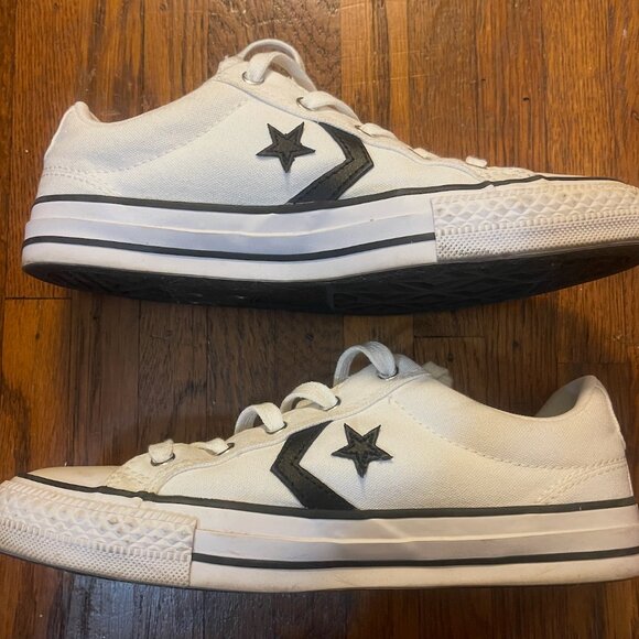 Converse Star Player Sneakers - White Sneakers - Canvas - Low Top Chuck Taylors - Picture 2 of 8